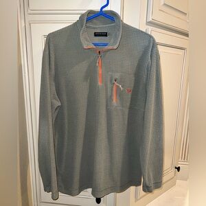 Southern Marsh. Quarter-Zip Pullover with Orange Accents